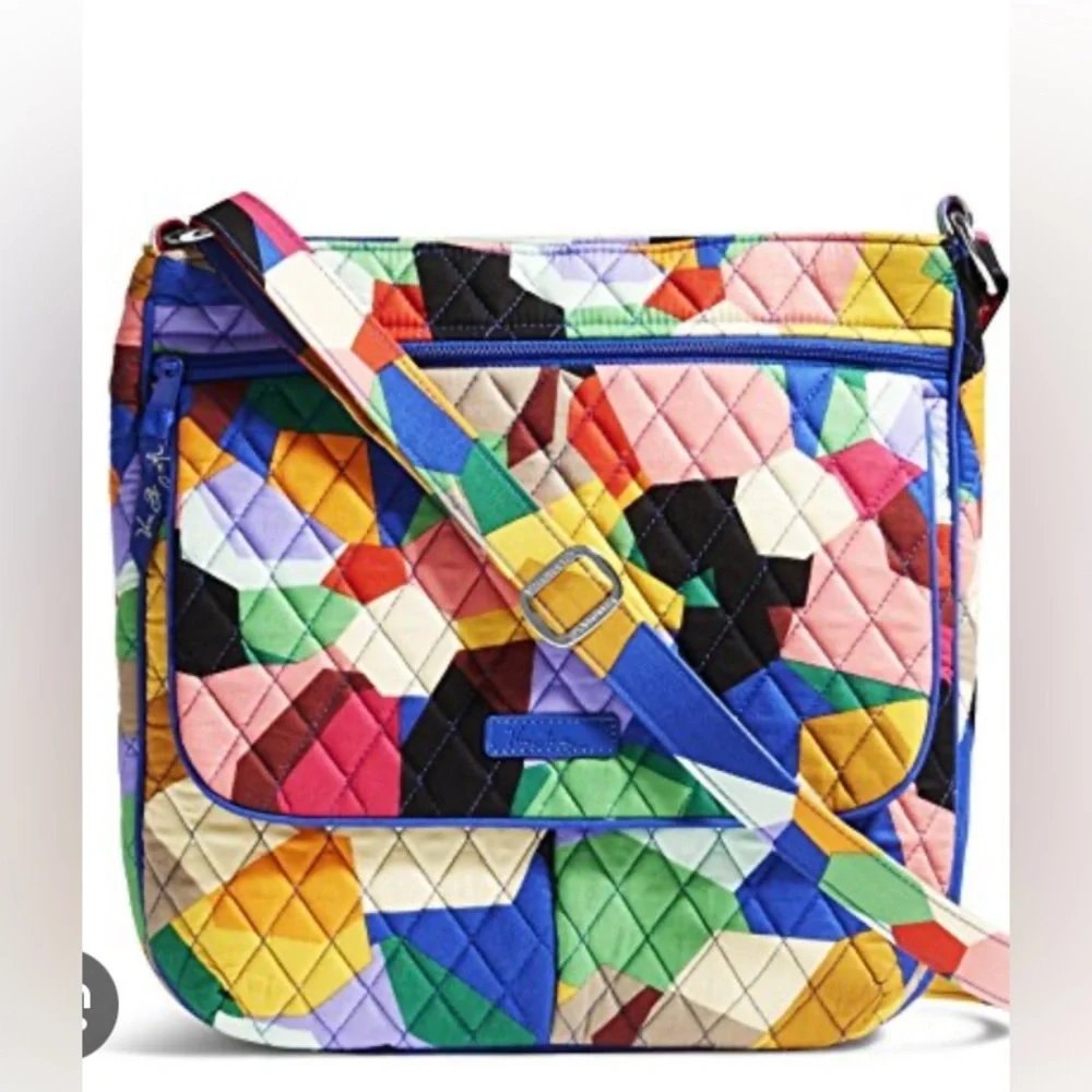 NWT Vera Bradley Women's Cotton Double Zip Mailbag Crossbody Purse - Picture 3 of 10